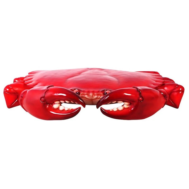 Giant Crab Statue front view vibrant red with  detailed crab claws