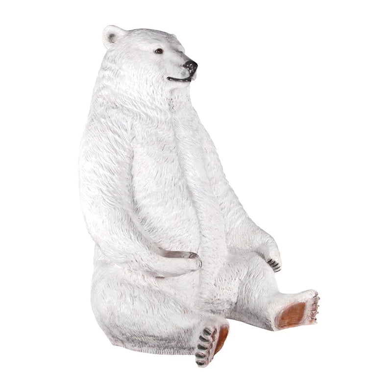 Large Polar bear statue - 7 Feet - front left corner view on a white background