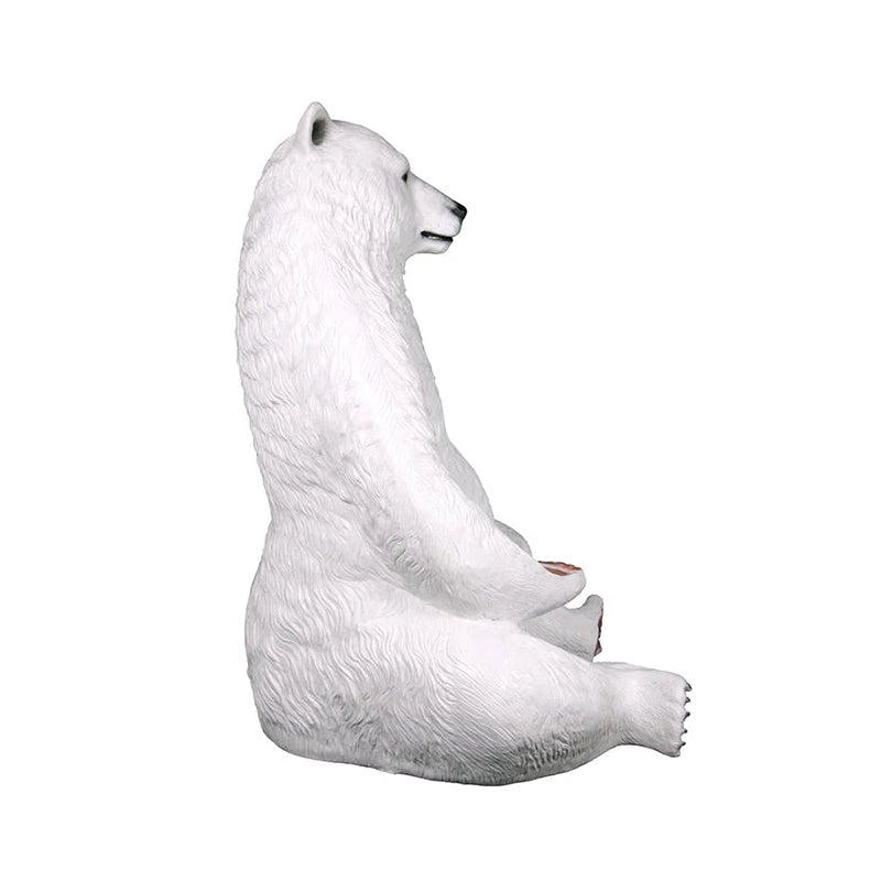 Large Polar bear statue - 7 Feet - left side view on a white background