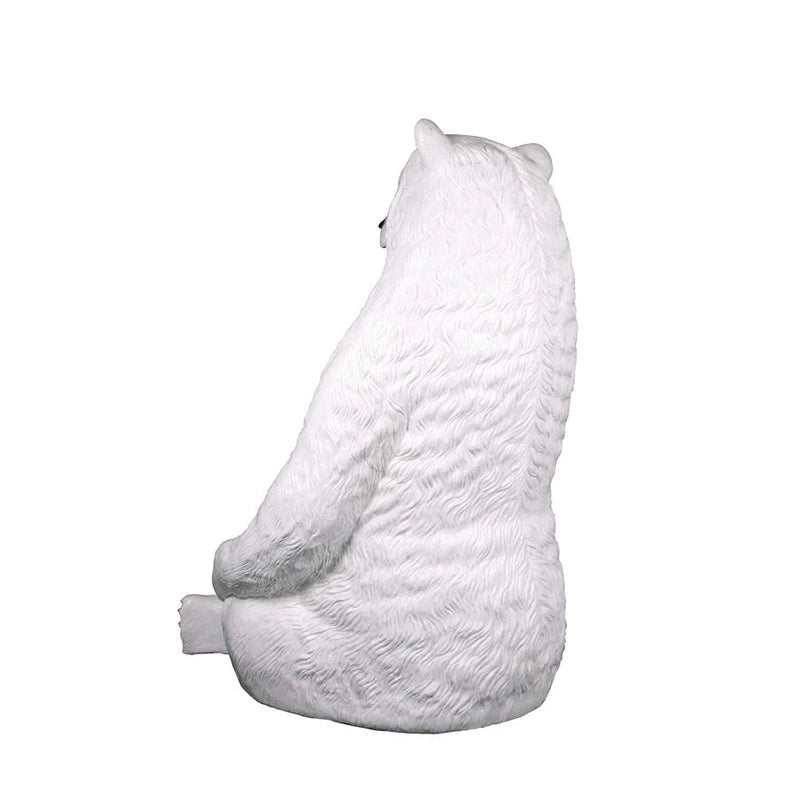 Large Polar bear statue - 7 Feet - rear left corner view on a white background
