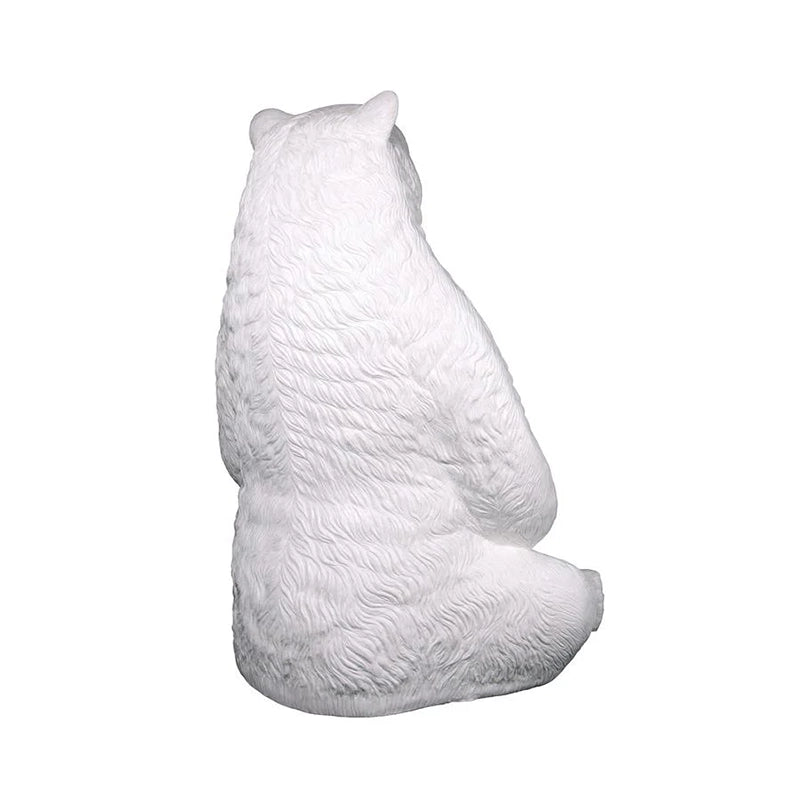 Large Polar bear statue - 7 Feet - rear right corner view on a white background