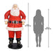 Life Size Santa - 6 Feet dimensions next to a person's silhouette front view on a white background