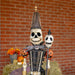 Skeleton soldier with skeleton staff. Showing details of top half of skeleton body.