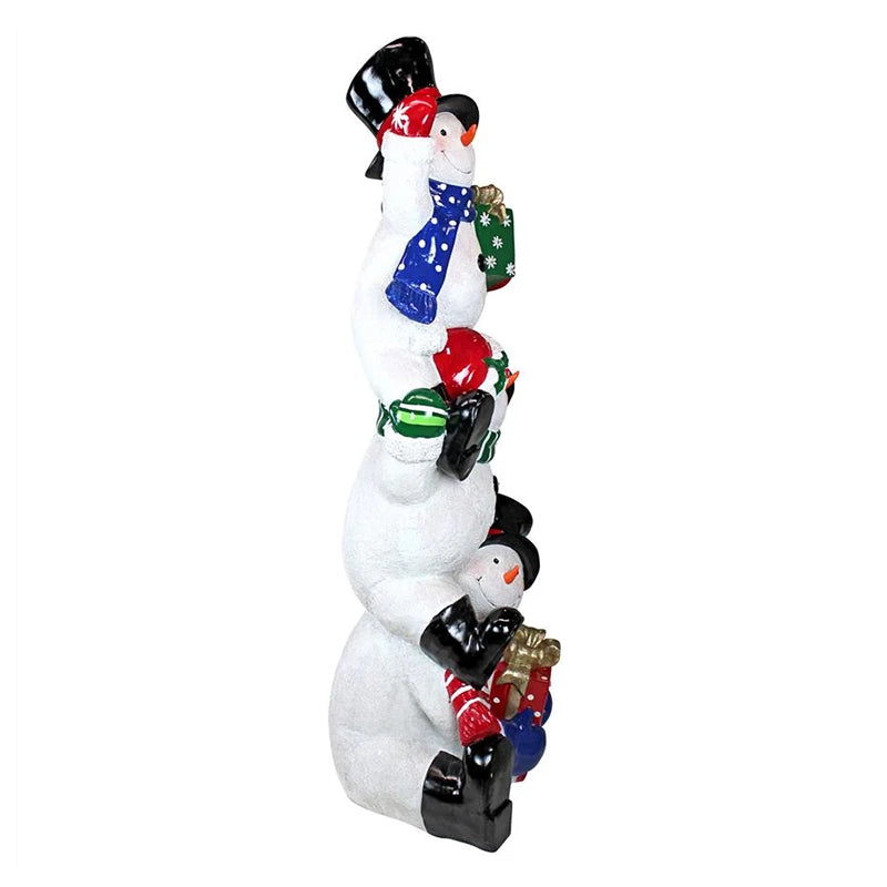 Outdoor Snowman Decoration front left corner view on a white background