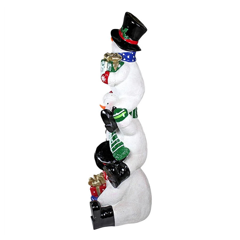Outdoor Snowman Decoration right side view on a white background