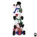 Outdoor Snowman Decoration with lights off front view on a white background