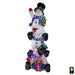 Outdoor Snowman Decoration with lights on front view on a white background