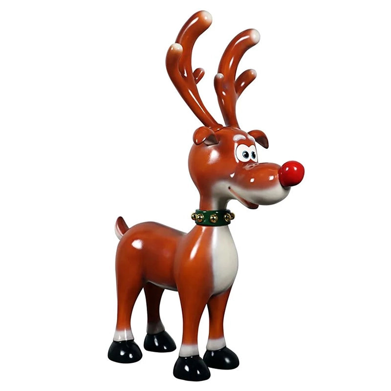 Rudolph Yard Decoration - 5 Feet front left corner view on a white background