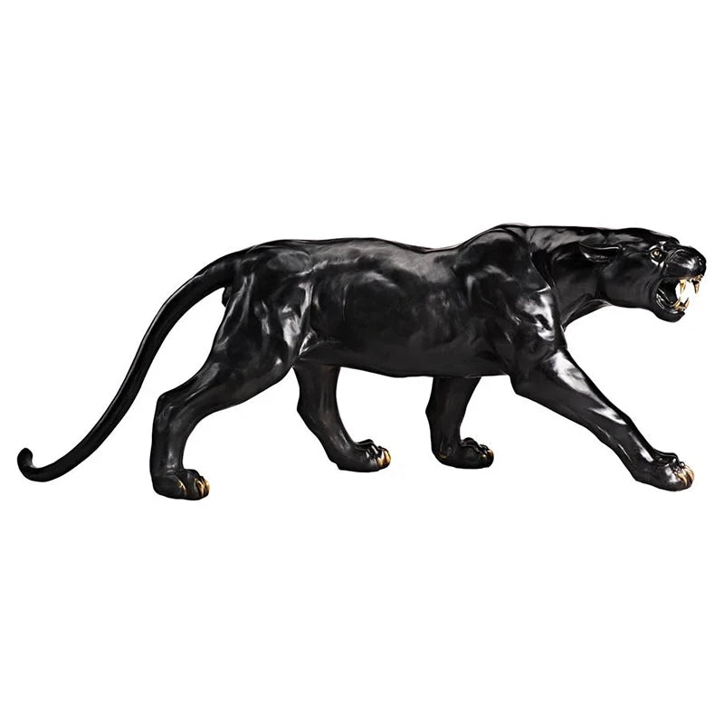 Black Panther Statue - Life Size left side view on a white background