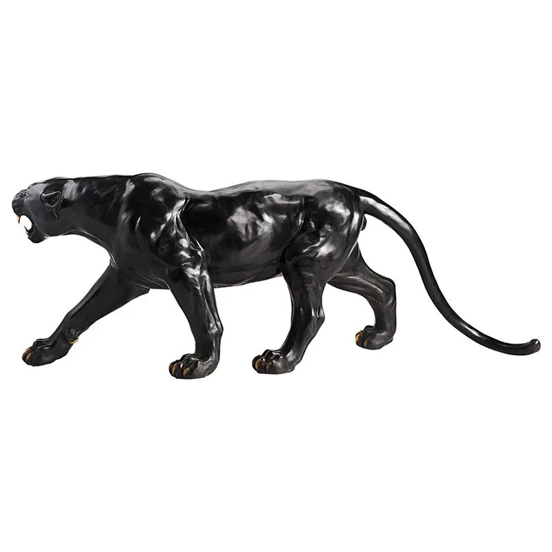 Black Panther Statue - Life Size right side view on a white background