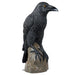 Gothic Raven Statue - Large 5 Feet Tall front left corner view on a white background