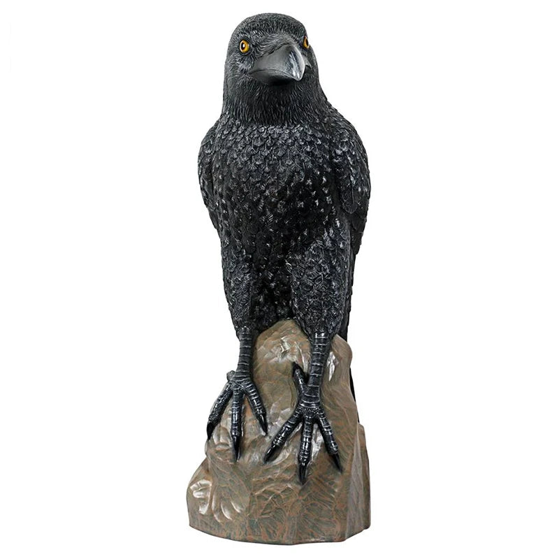 Gothic Raven Statue - Large 5 Feet Tall front view on a white background