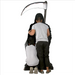 Grim Reaper Photo Op Statue - Large rear view with people posing on a white background