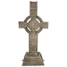 Large Muiredach Celtic Cross Statue rear view on a white background